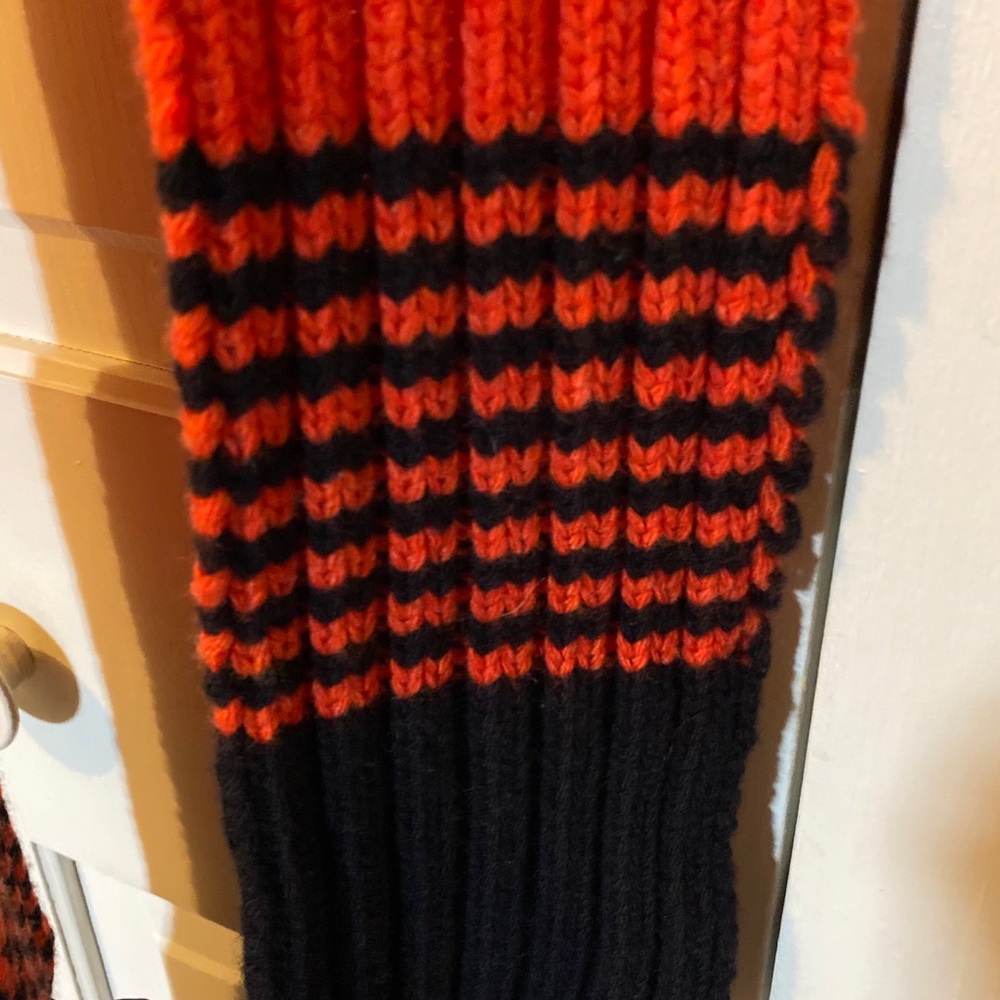 Gucci Orange and Black Striped Scarf